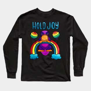 Hold Joy - Animals of Inspiration Platypus Illustration Long Sleeve T-Shirt